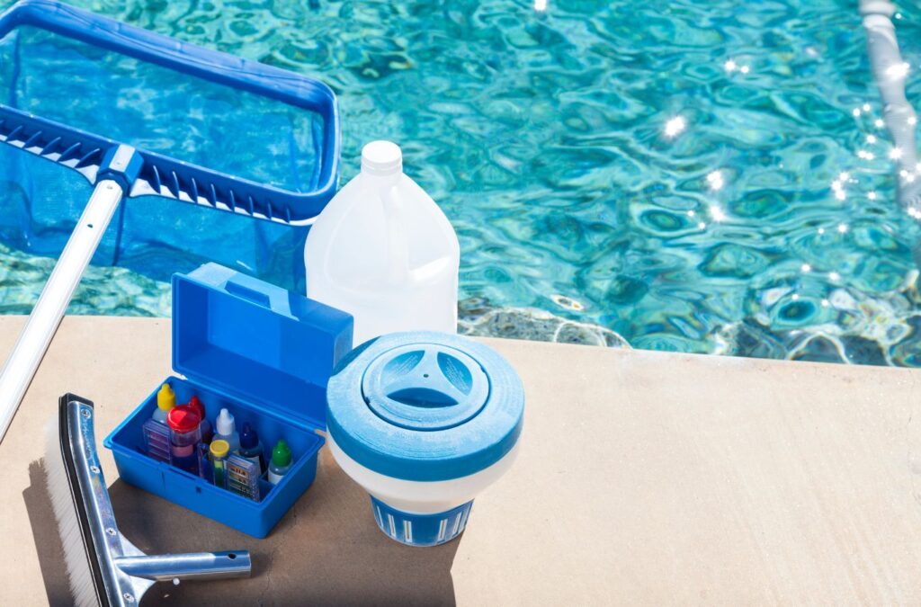 An Alotta Pool Service specialist providing detailed pool service in Bonita Springs, FL, highlighting our commitment to reliable and efficient pool care. Pool Service near me.